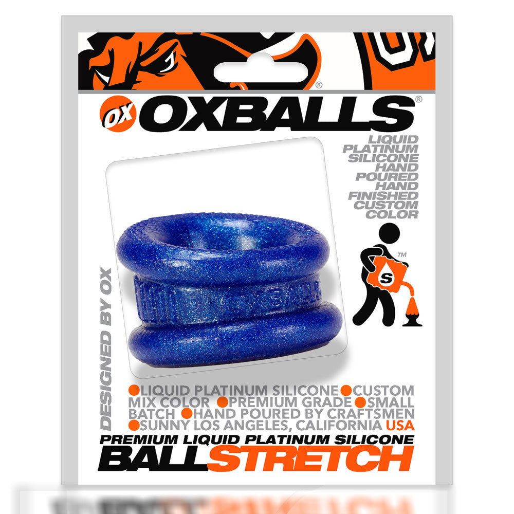 Neo 1.25 Inch Short Ball Stretcher Squishy Silicone - Blue Balls by Cock & Balls