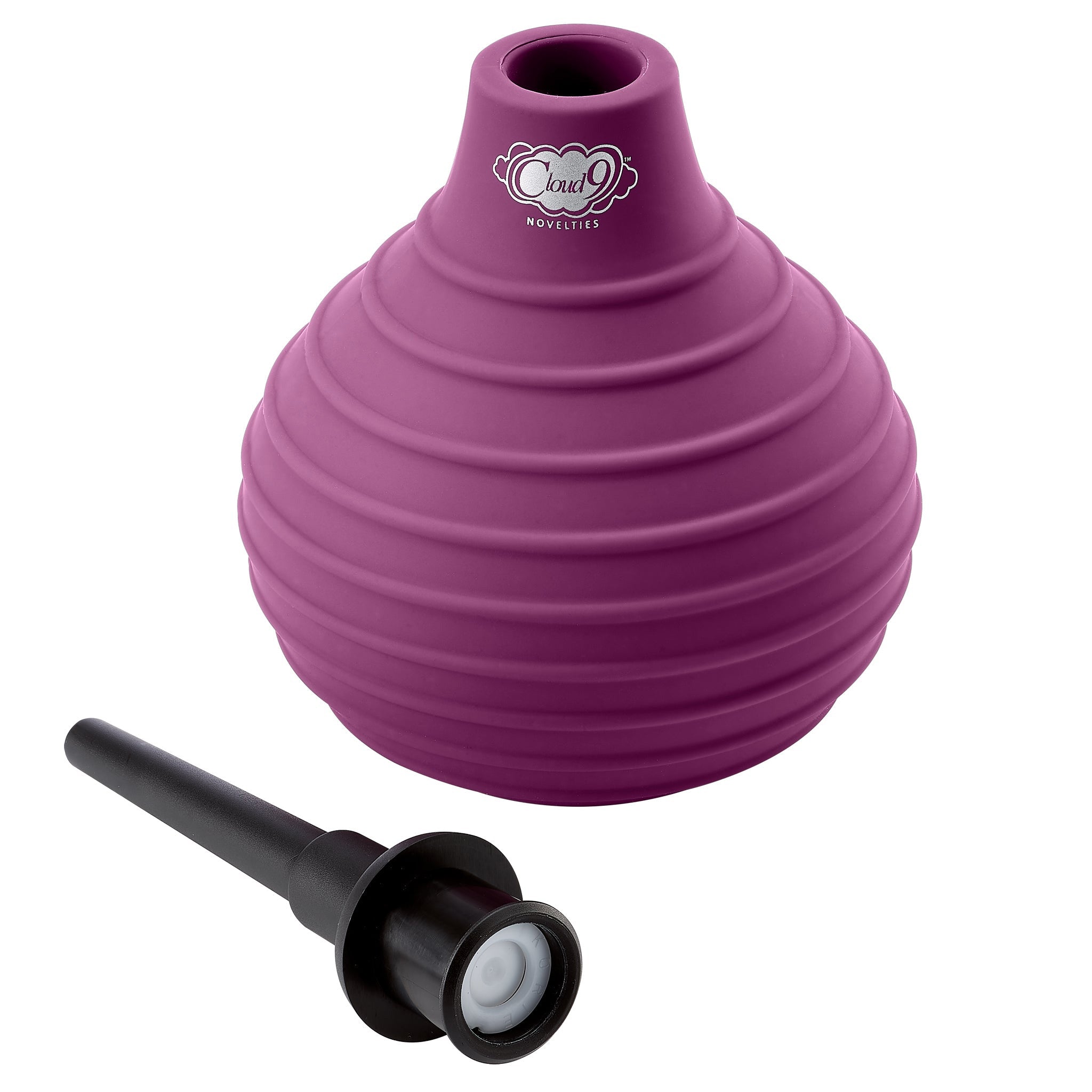 Health and Wellness Deluxe Enema Douche Non- Backflow One-Way Valve - 7.9 Fl. Oz. - Plum by Sexual Wellness