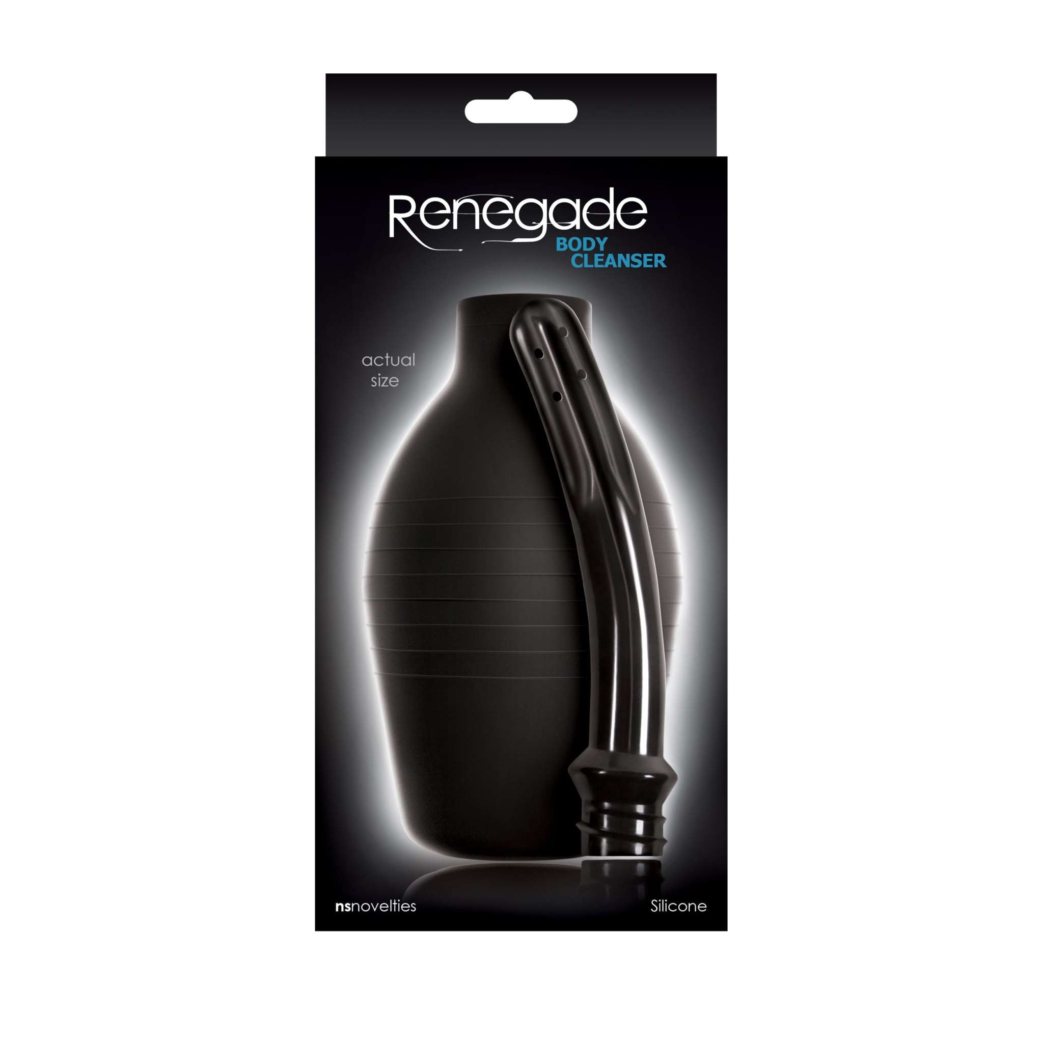Renegade Body Cleanser Douche black flexible nozzle and oversized bulb personal cleaning device in packaging