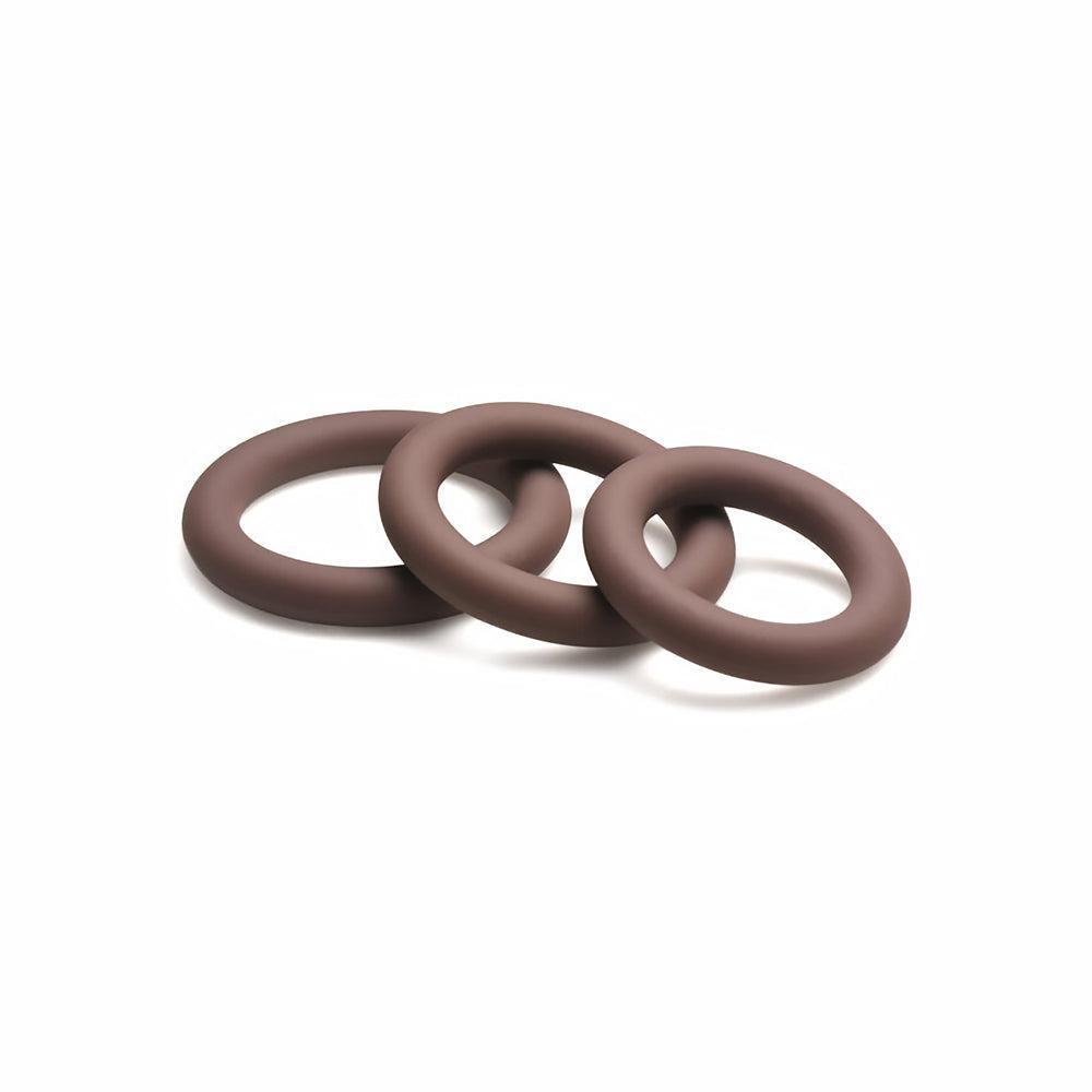 Jock Silicone Cock Ring 3-Piece Set Dark by Cock & Balls