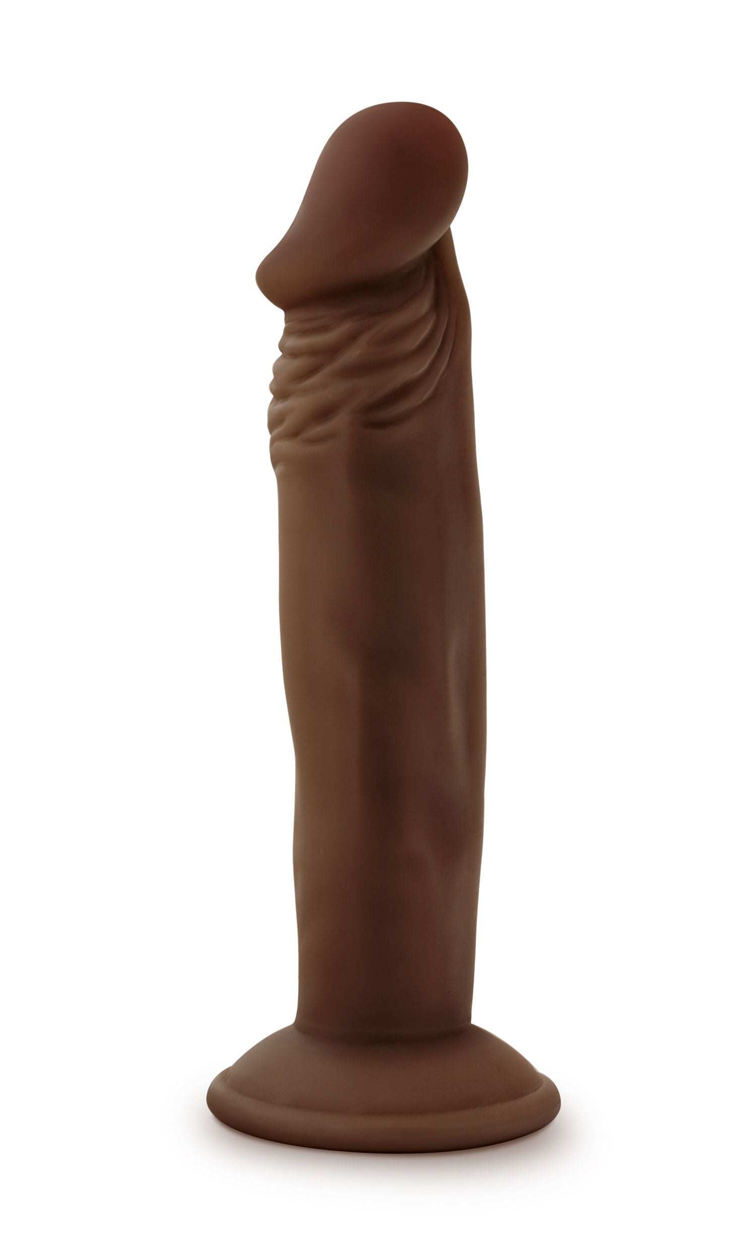 Dr. Skin Plus 6 inch chocolate posable dildo with suction cup base and lifelike texture