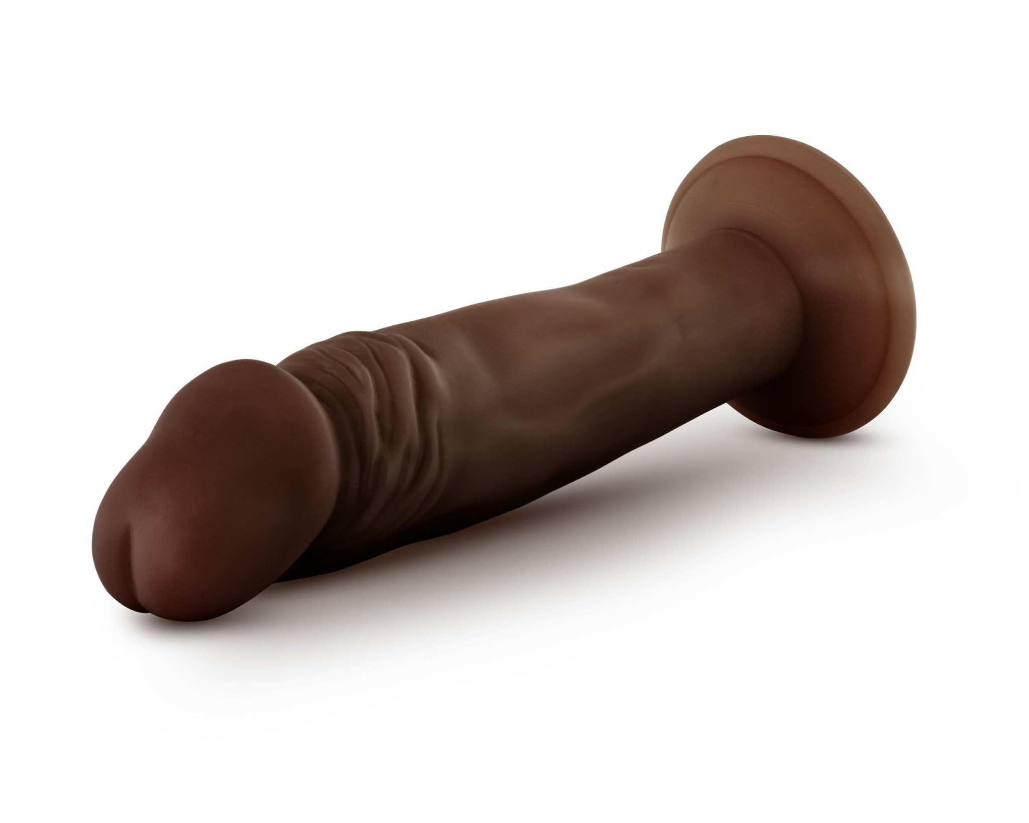 Dr. Skin Plus 6 inch posable chocolate dildo with suction cup base and lifelike texture