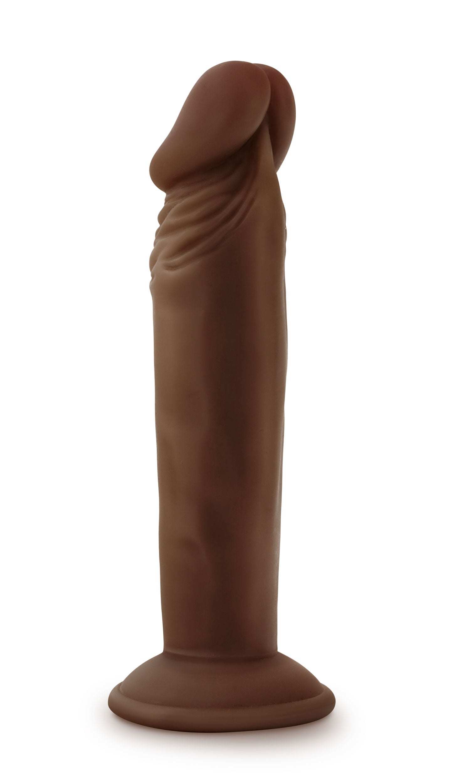 Dr. Skin Plus 6 inch posable chocolate dildo with realistic texture and suction cup base