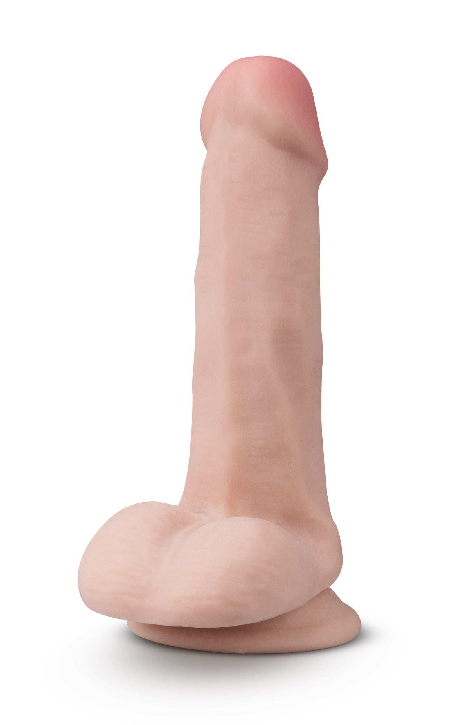 Dr. Skin Plus 6 inch posable vanilla dildo with balls and suction cup base