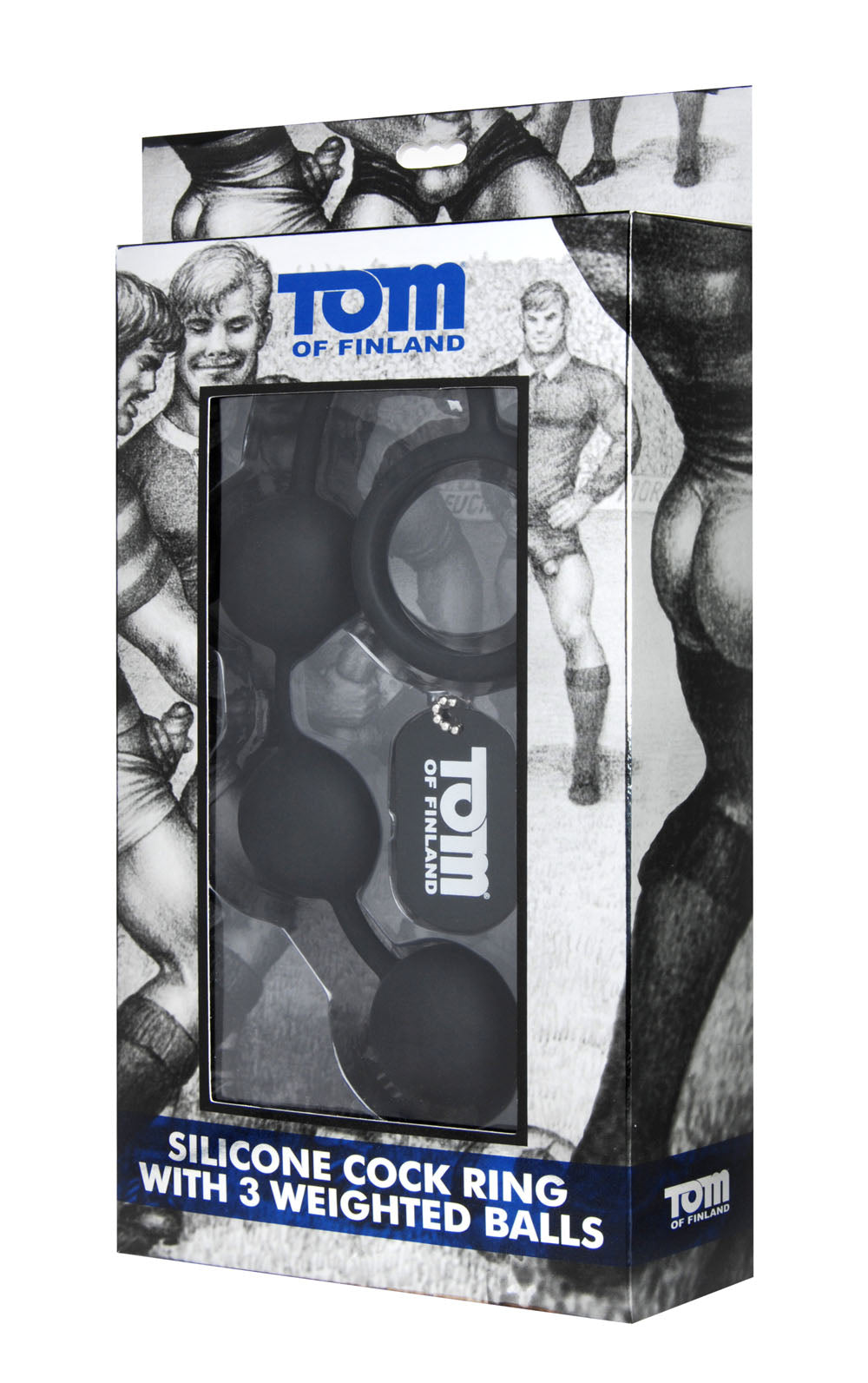 Tom of Finland Silicone Cock Ring With 3 Weighted Balls by Cock & Balls