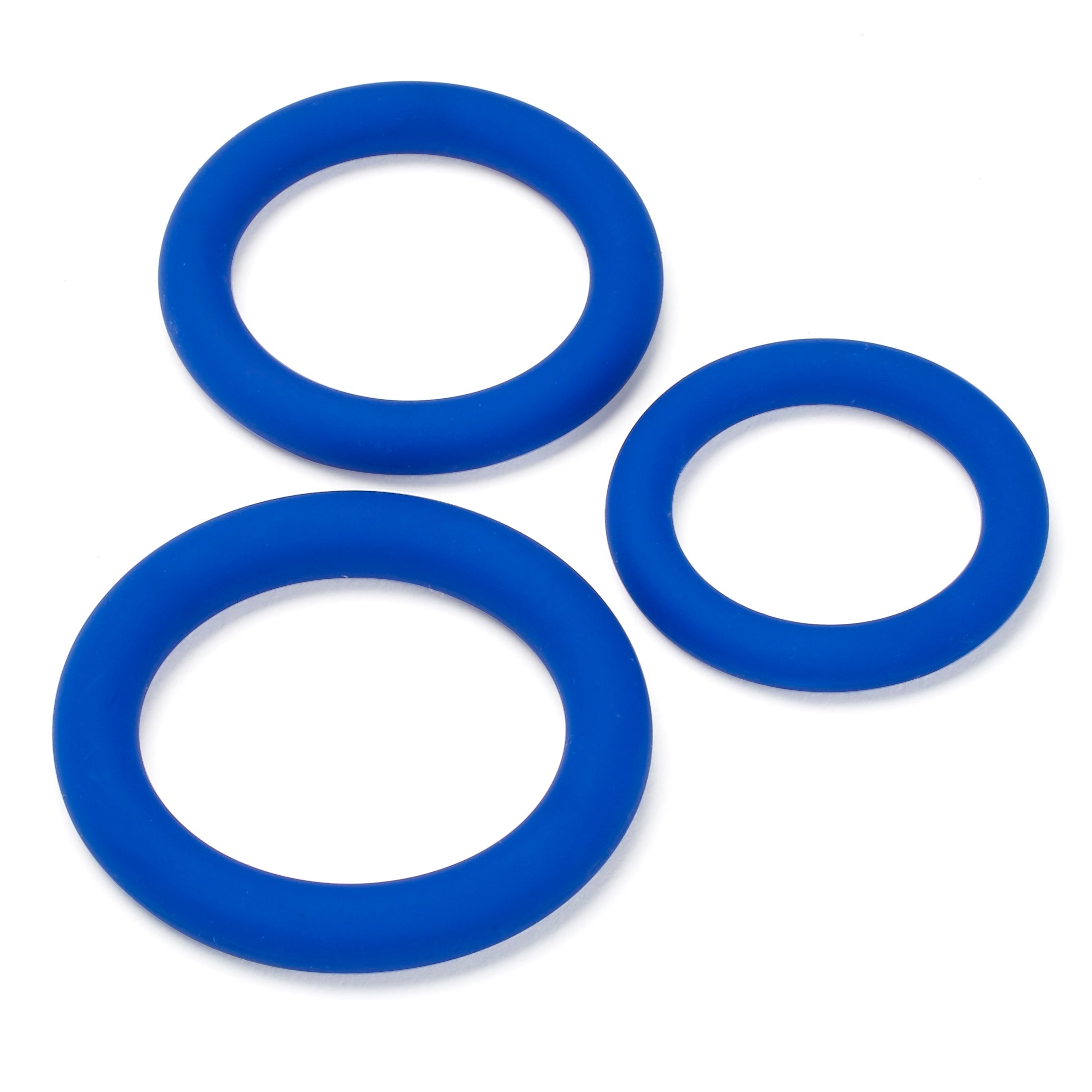 Pro Sensual Silicone Cock Ring 3 Pack - Blue by Cock & Balls