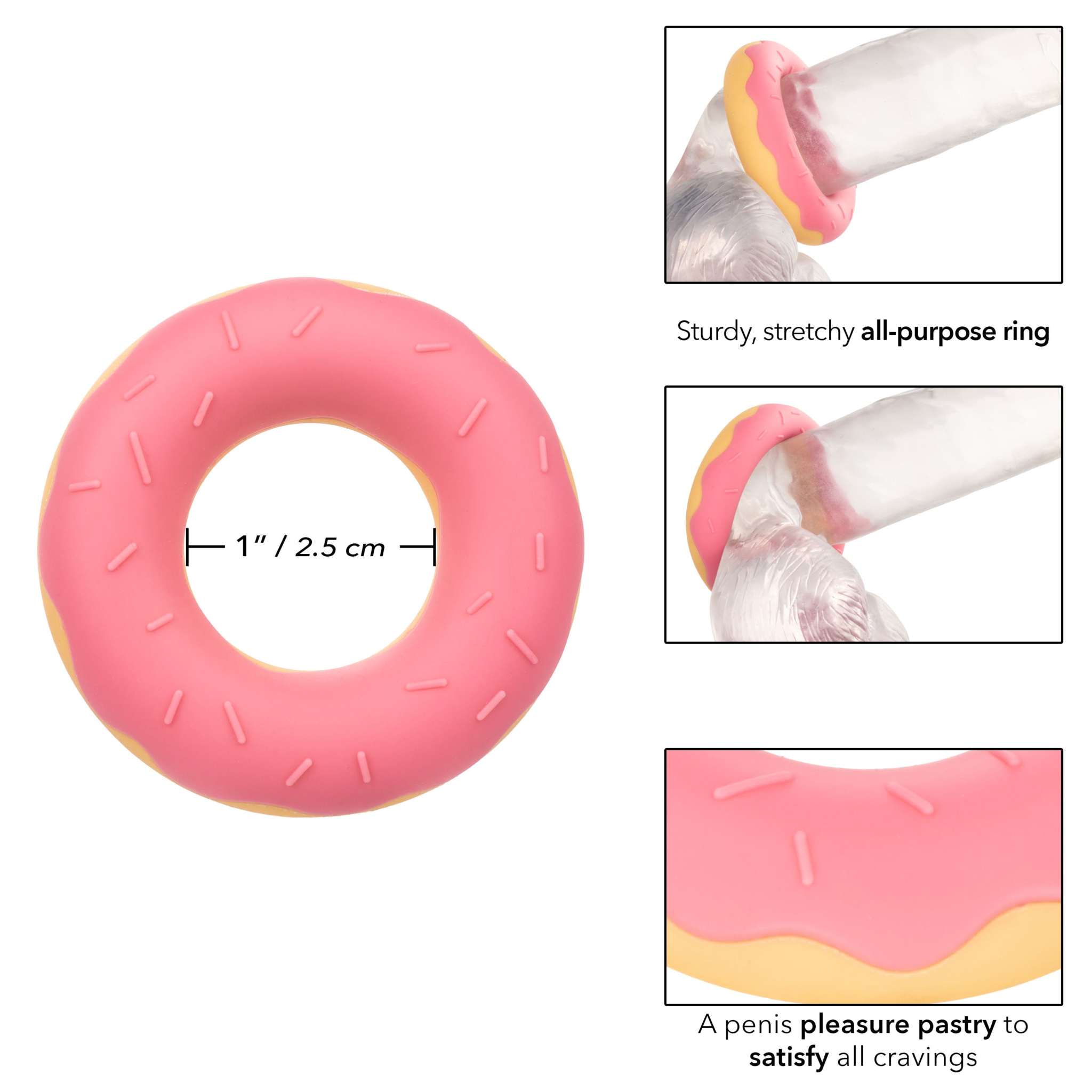Naughty Bits Dickin’ Donuts Silicone Donut Cock Ring - Pink by Cock & Balls
