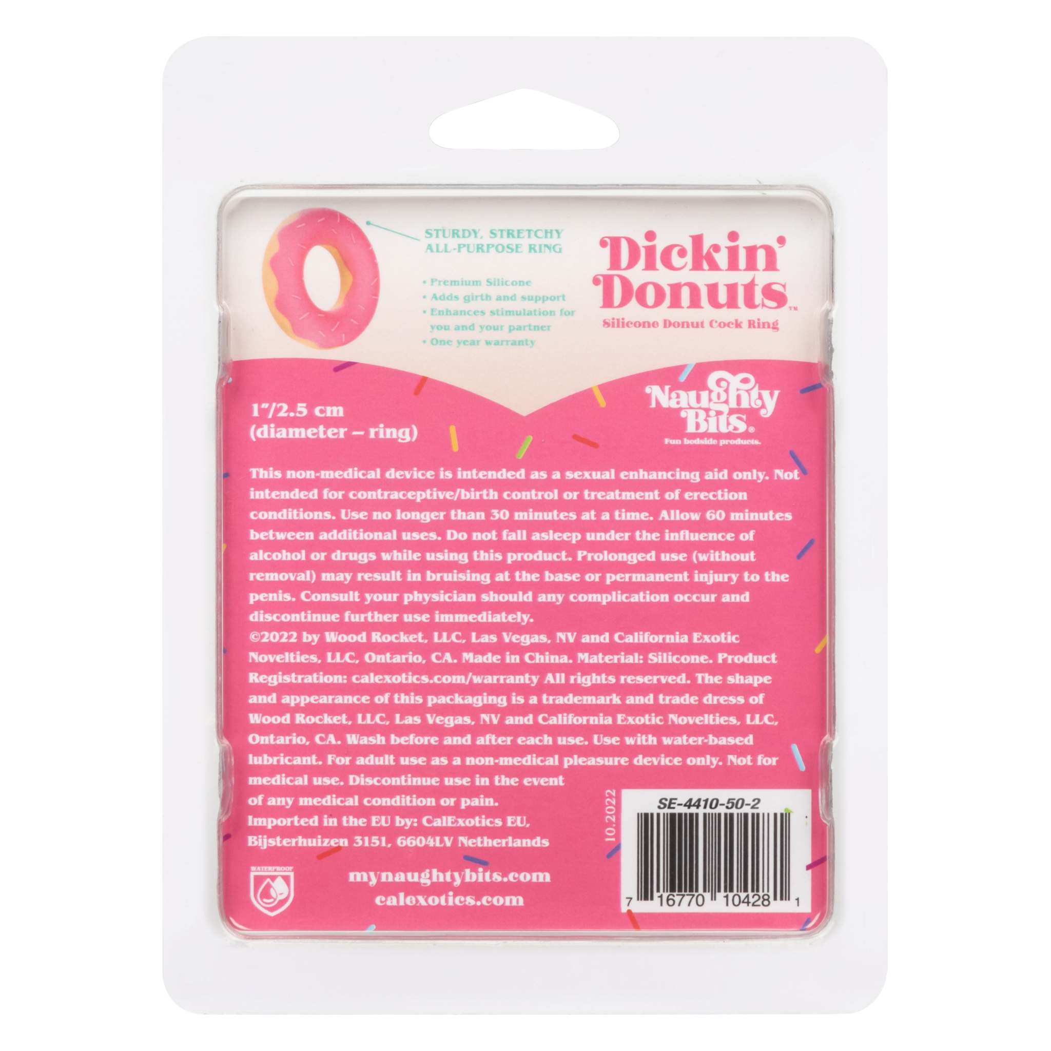 Naughty Bits Dickin’ Donuts Silicone Donut Cock Ring - Pink by Cock & Balls