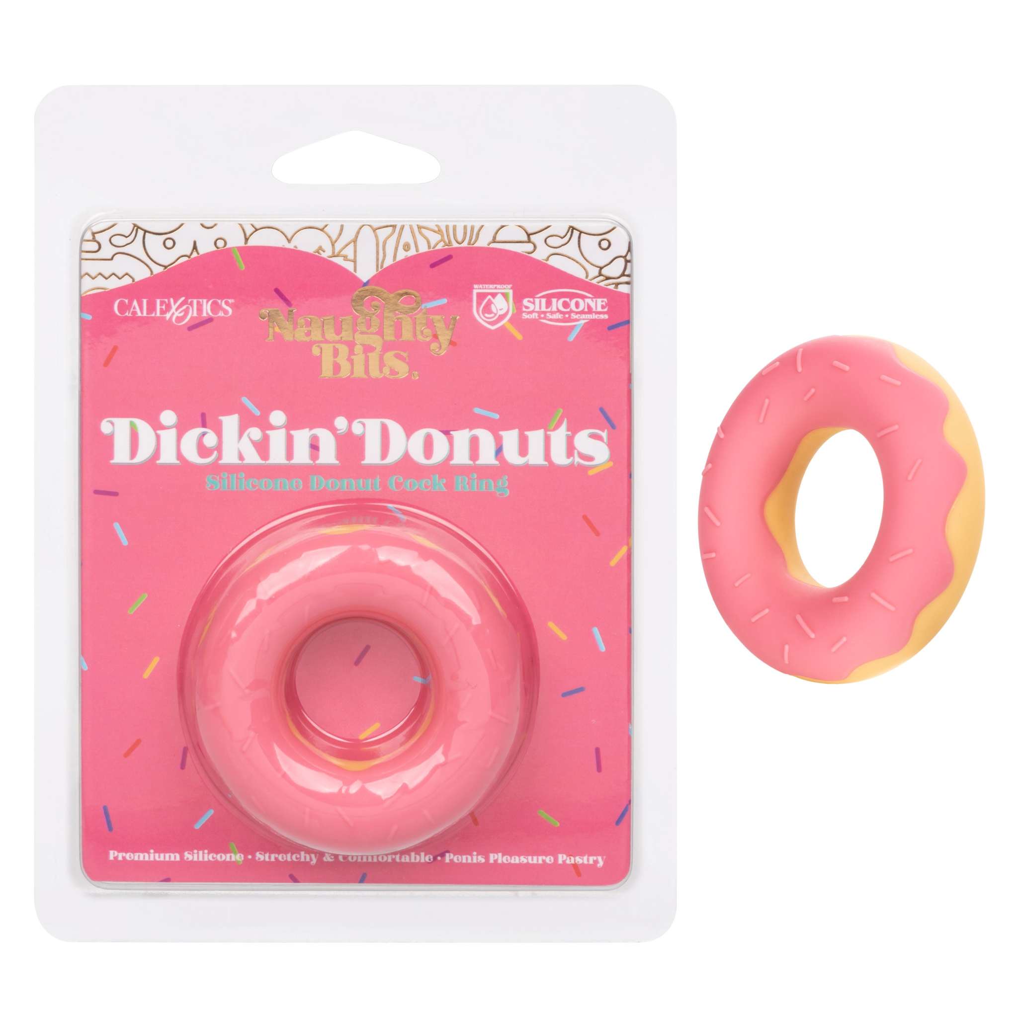Naughty Bits Dickin’ Donuts Silicone Donut Cock Ring - Pink by Cock & Balls