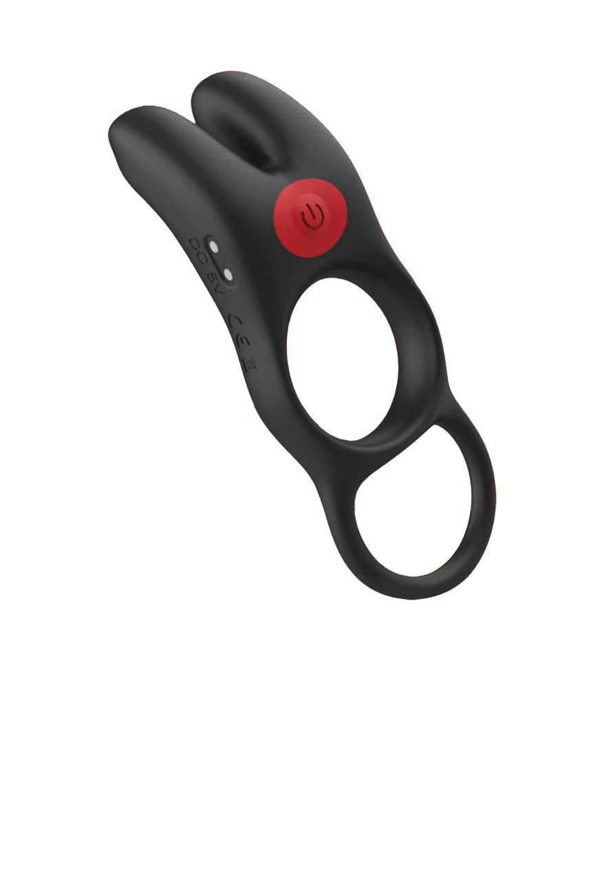 Red Dot Vibrating Cock Ring V1 With Remote - Black/red by Cock & Balls
