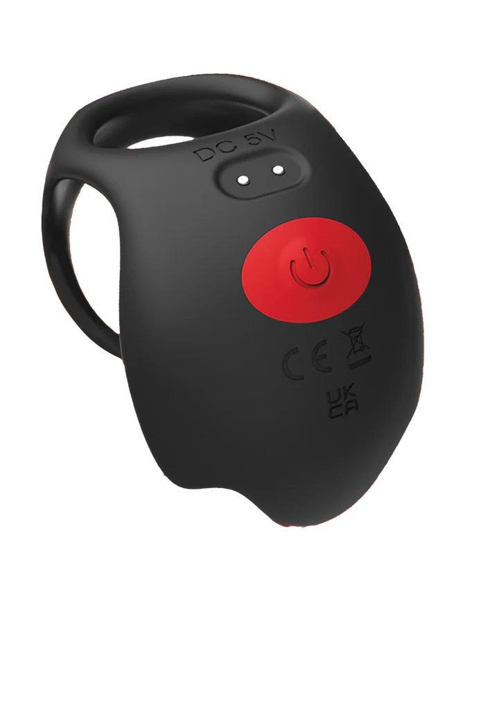 Red Dot Vibrating Cock Ring V3 With Remote - Black/red by Cock & Balls