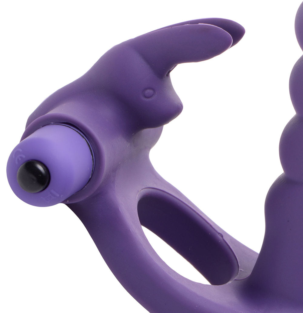 Double Delight Dual Insertion Vibrating Rabbit Cock Ring by Cock & Balls
