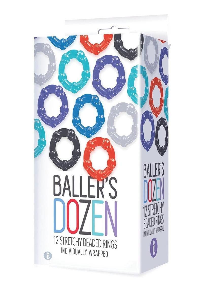 The 9's - Baller Dozen Beaded - 12 Pc Cock Ring Set by Cock & Balls