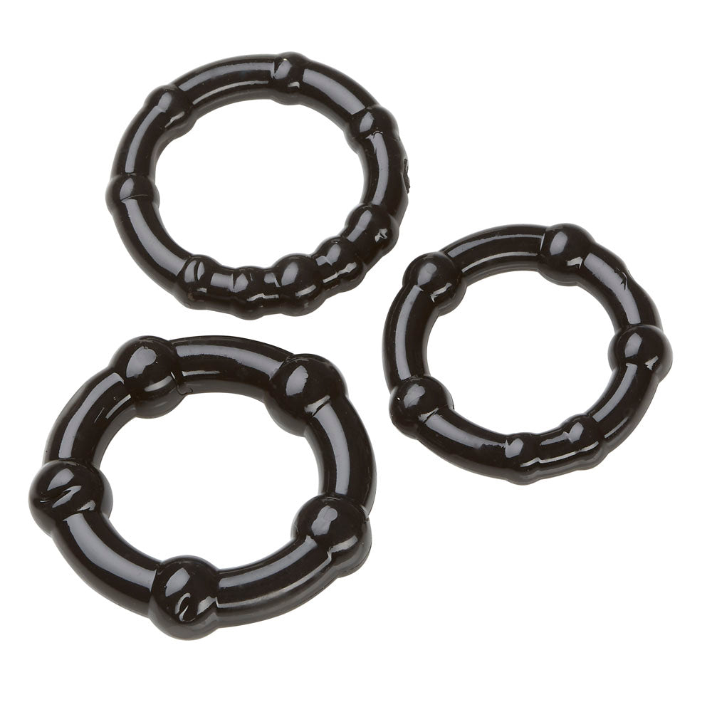 Cockring Combo Beaded - Black by Cock & Balls