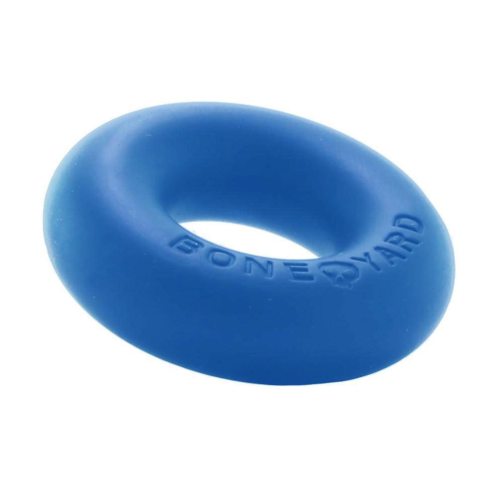 Blue Ultimate Silicone Cock Ring by Boneyard with soft touch finish and durable stretch