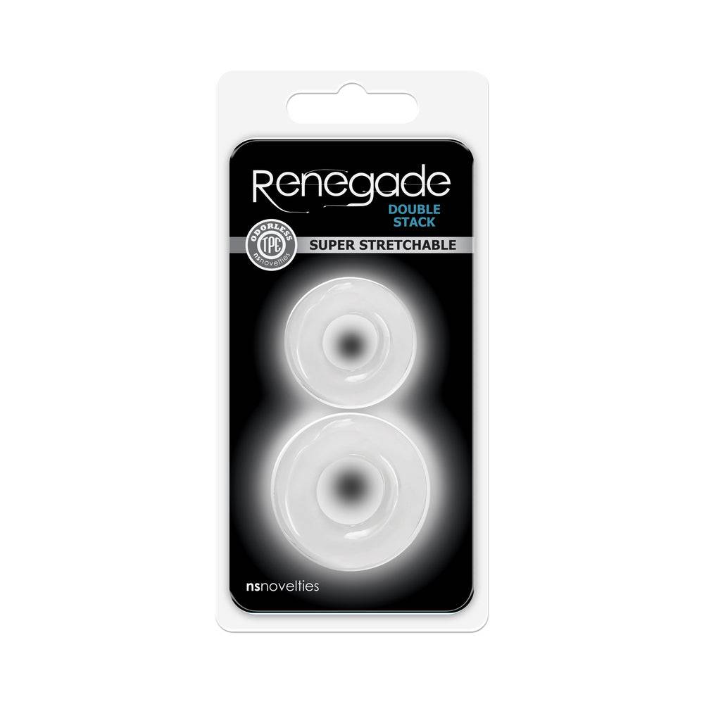 Renegade Double Stack Cock Rings 2-Pack Clear by Cock & Balls