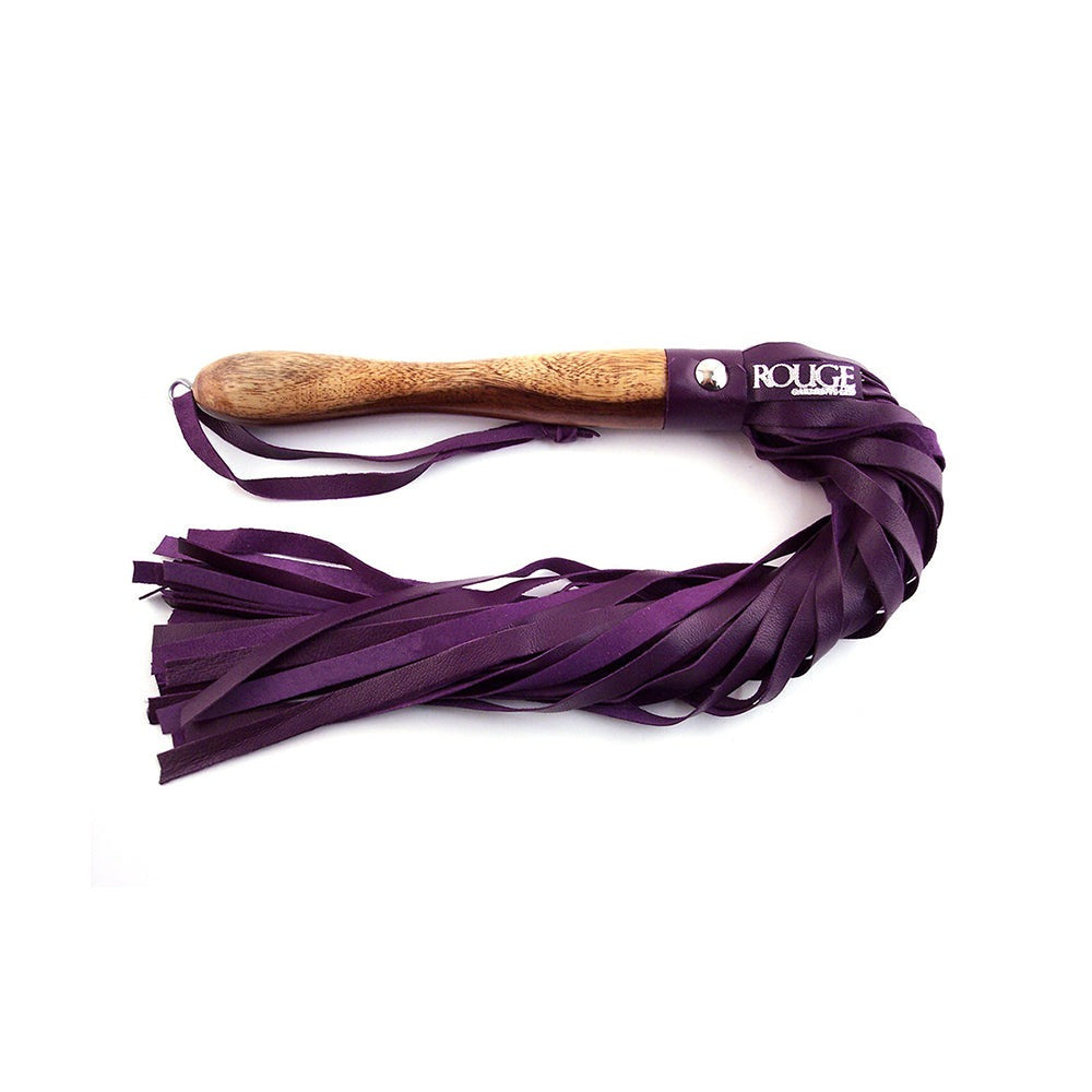 Rouge Wooden Handle Flogger Purple by Bondage & Fetish Toys