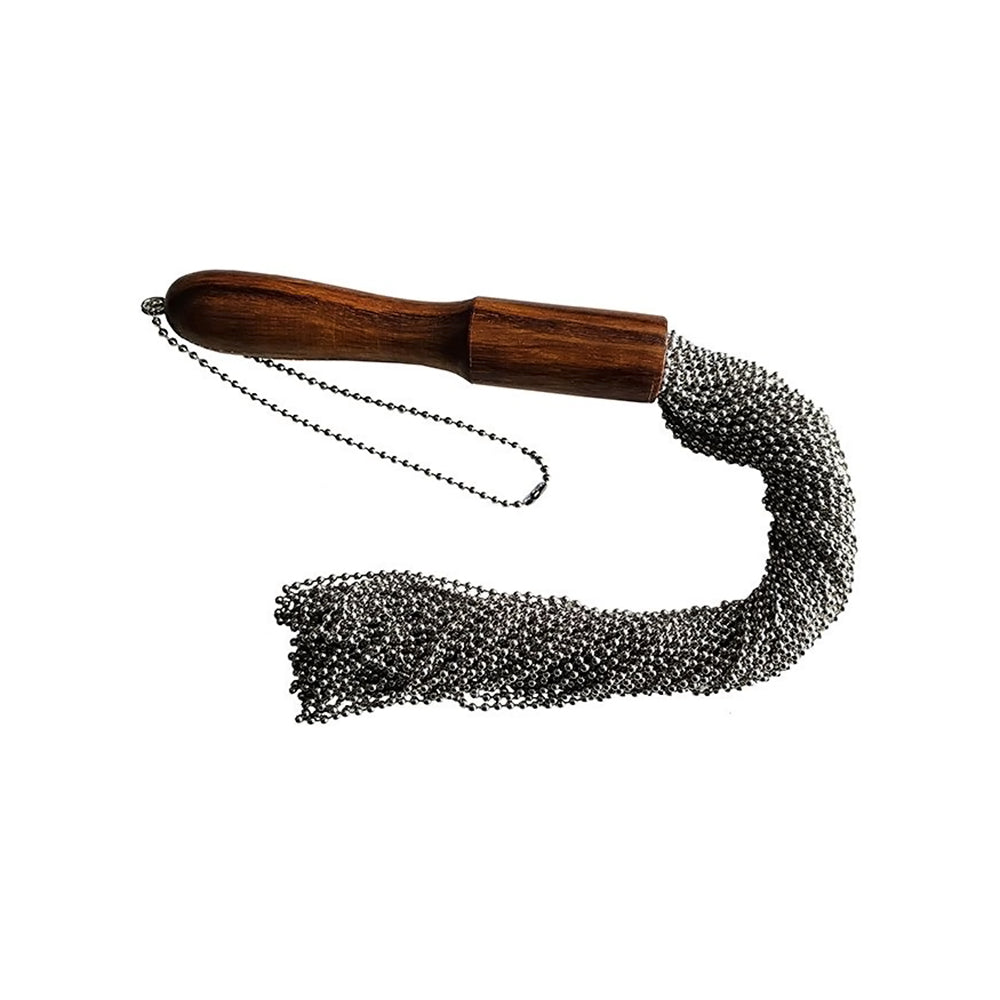 Rouge Beaded Metal Flogger Silver by Bondage & Fetish Toys