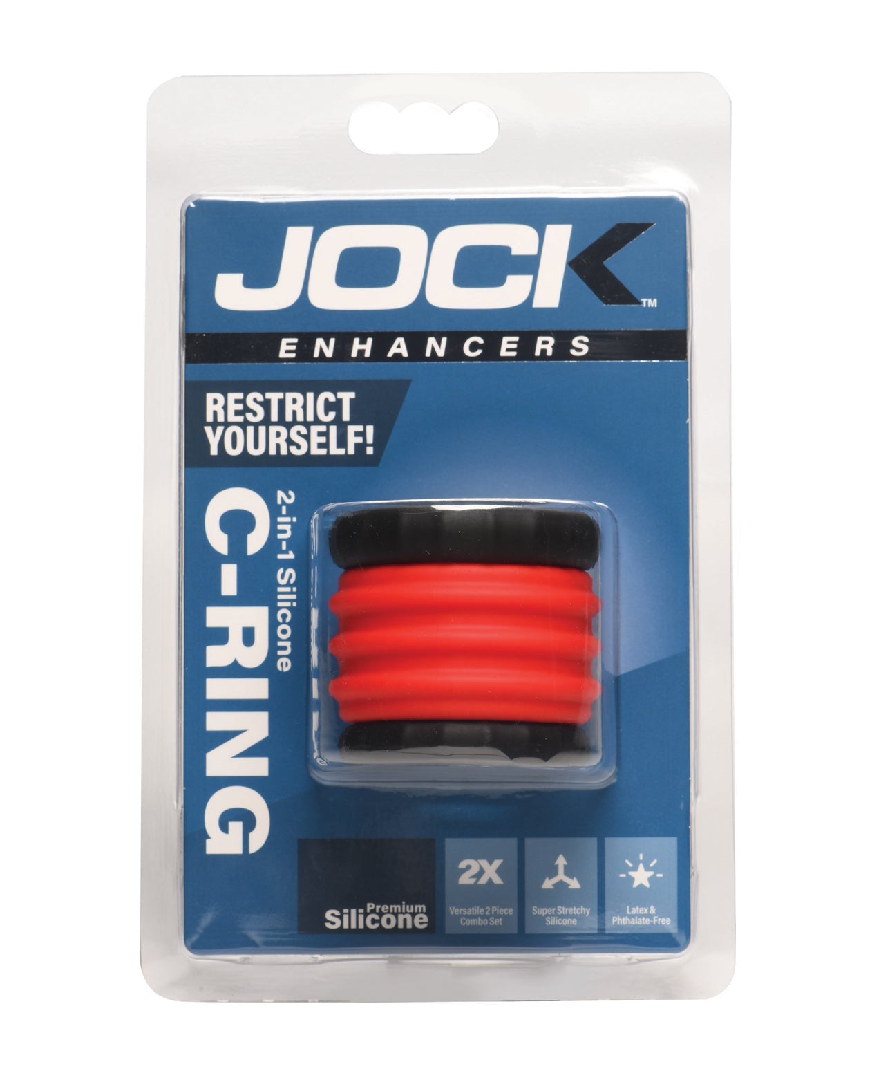 Curve Toys Jock 2-in-1 Silicone Cock Ring - Red by Cock & Balls