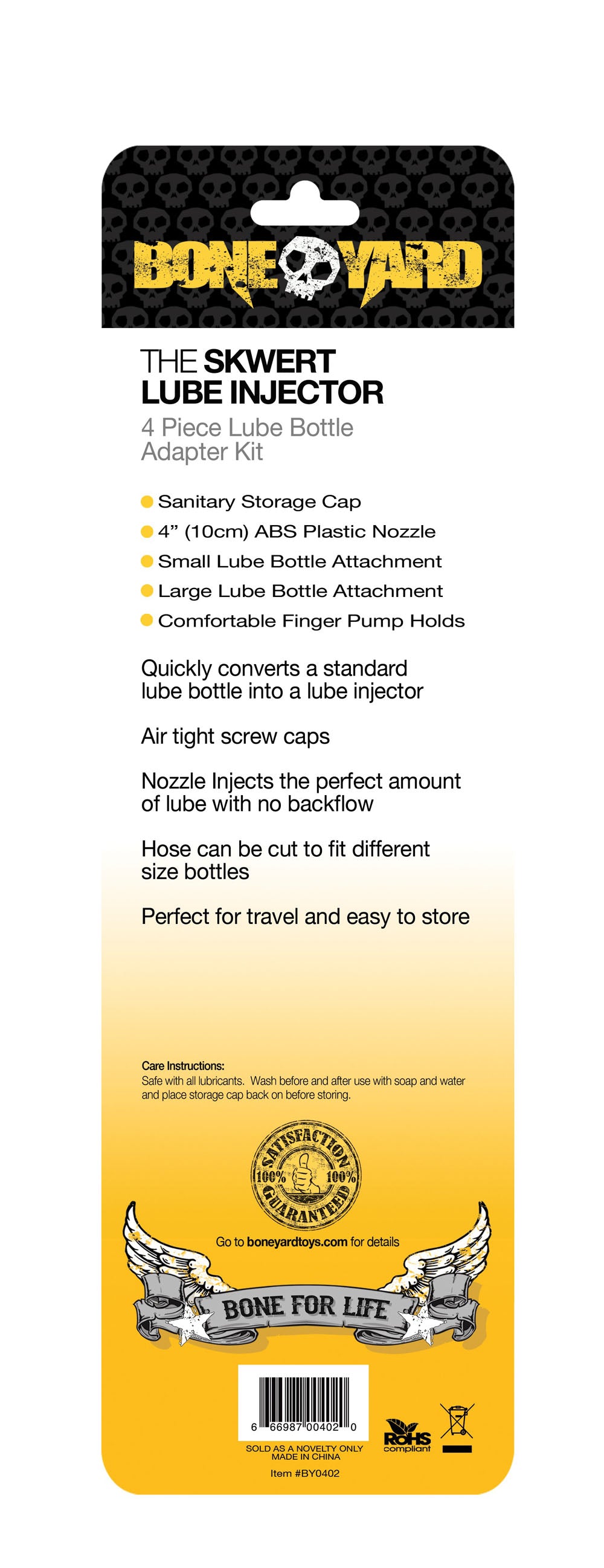 Boneyard Skwert Lube Injector 4 Pc by Lubricants, Creams & Glides