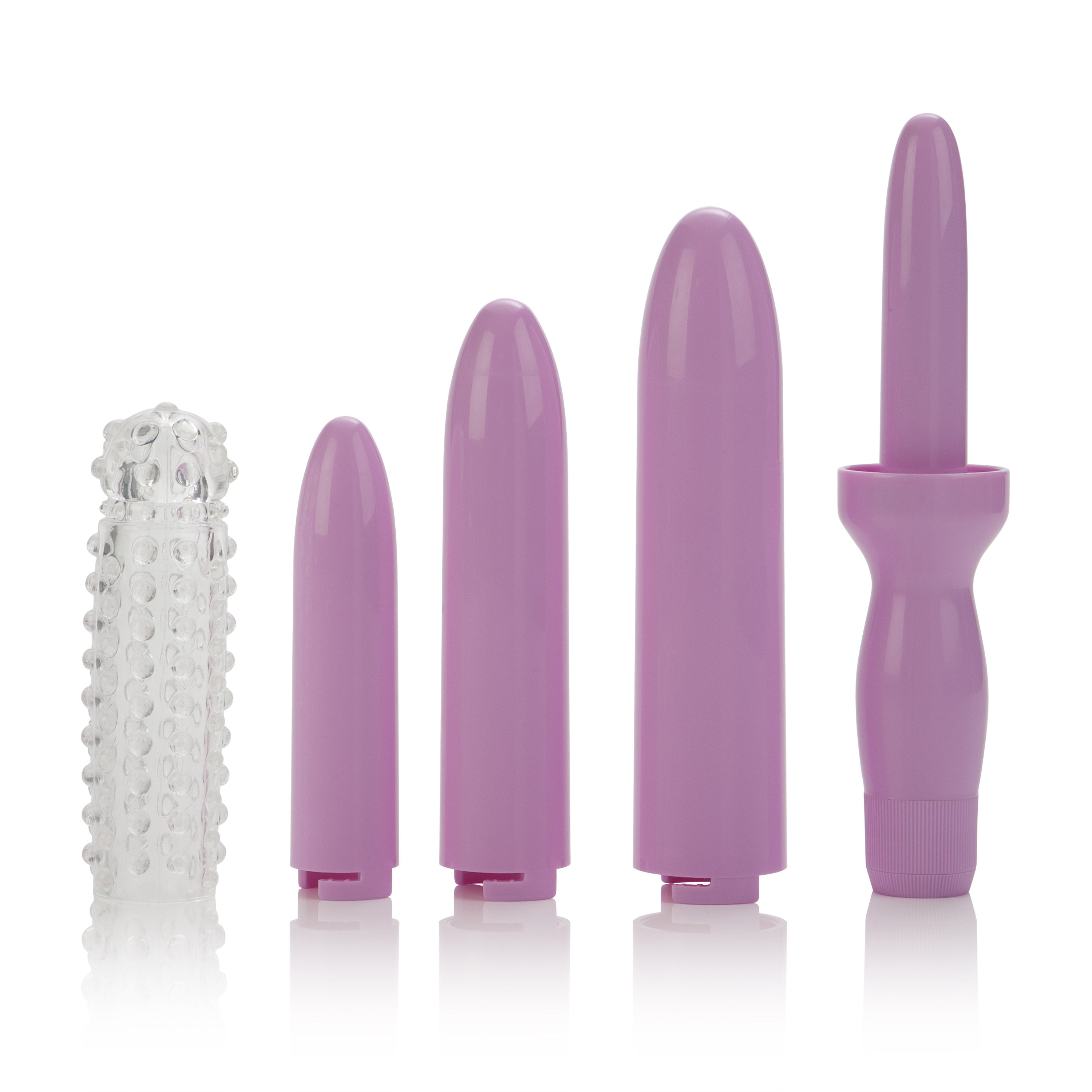 Dr. Laura Bernam Dilators - Set of 4 Locking Sizes Plus Sleeve - Purple by Cock & Balls