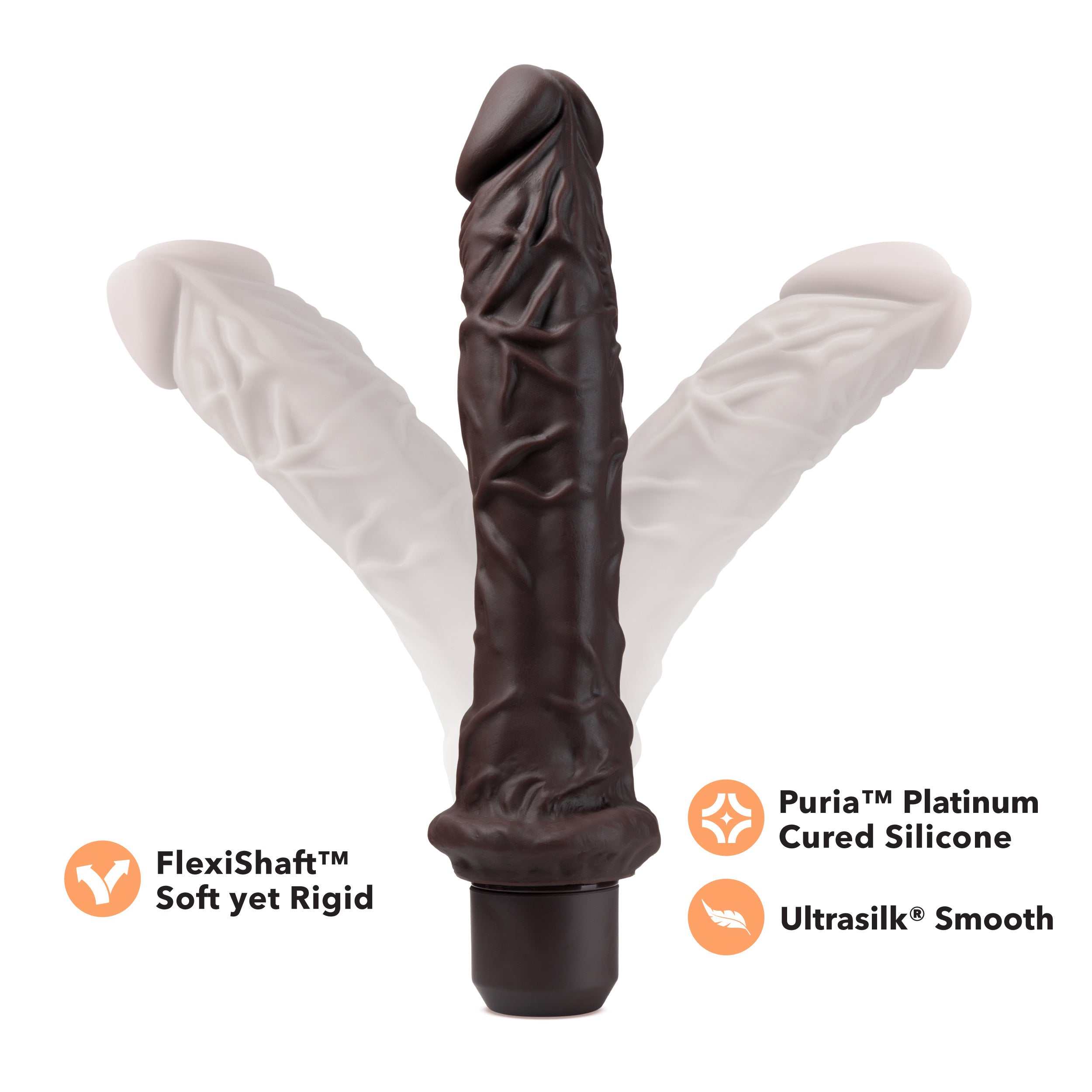 Dr. Skin Silicone - Dr. Richard - 9 Inch Vibrating Dildo - Brown by Anal Toys & Stimulators