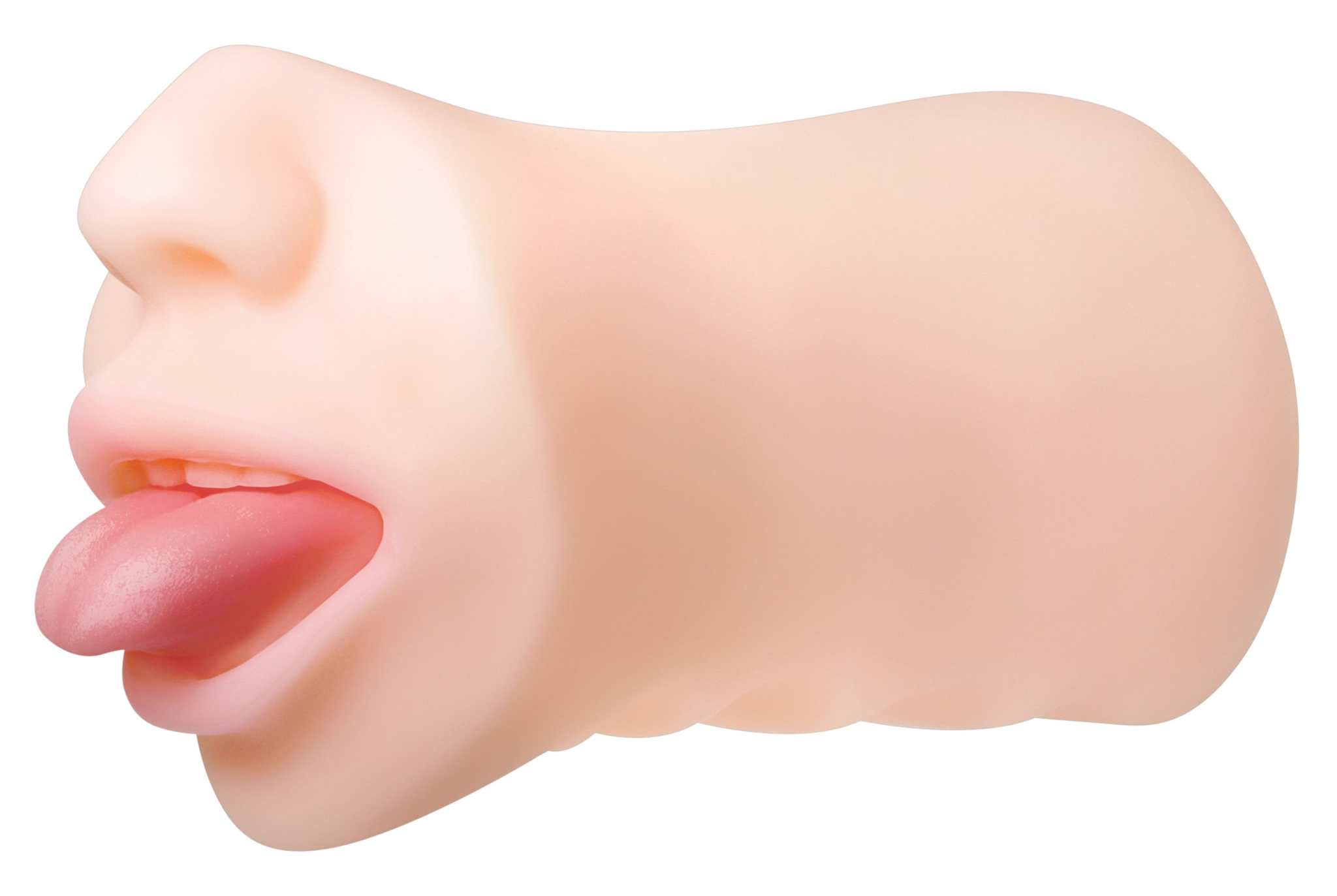 Realistic soft TPE Real Mouth Stroker with tongue and lifelike throat detail, waterproof and easy to clean