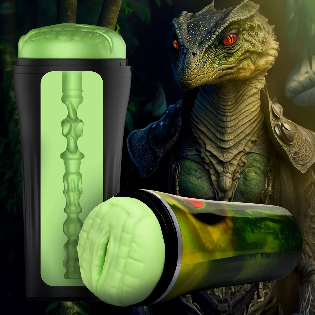 Raptor Reptile Stroker - Green by Masturbators and Strokers