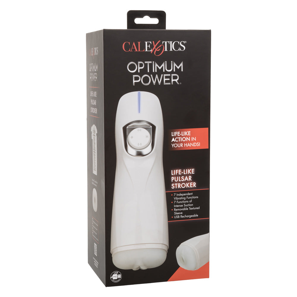 Optimum Power Lifelike Pulsar Stroker - White by Masturbators and Strokers