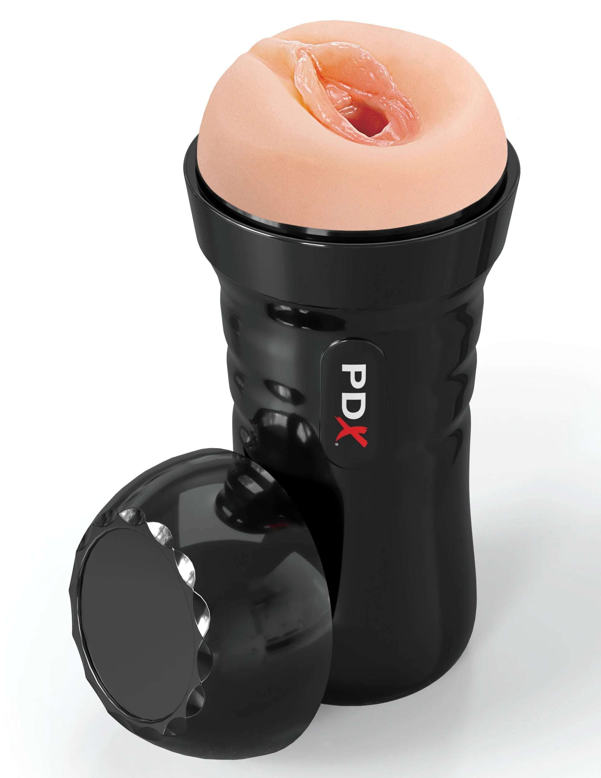 Super Juicy Snatch self-lubricating male stroker with realistic soft sleeve and black ergonomic case