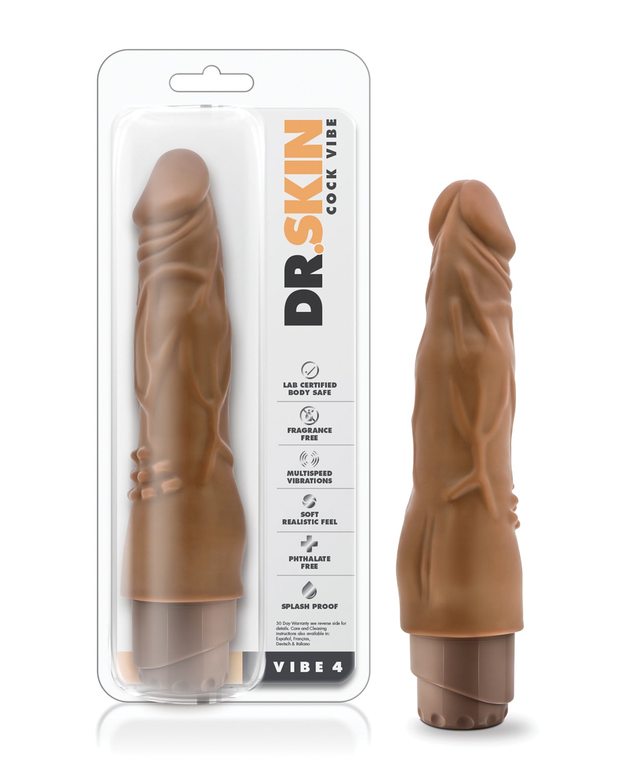 Dr. Skin Vibe 4 Realistic 8 in. Vibrating Dildo Beige