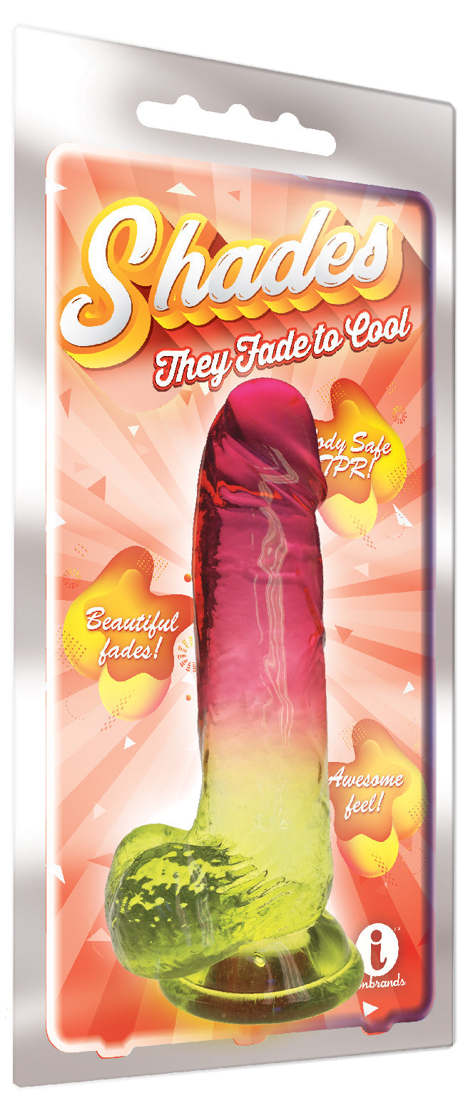 Shades - 8 Inch Gradient Dong - Pink and Yellow by Anal Toys & Stimulators