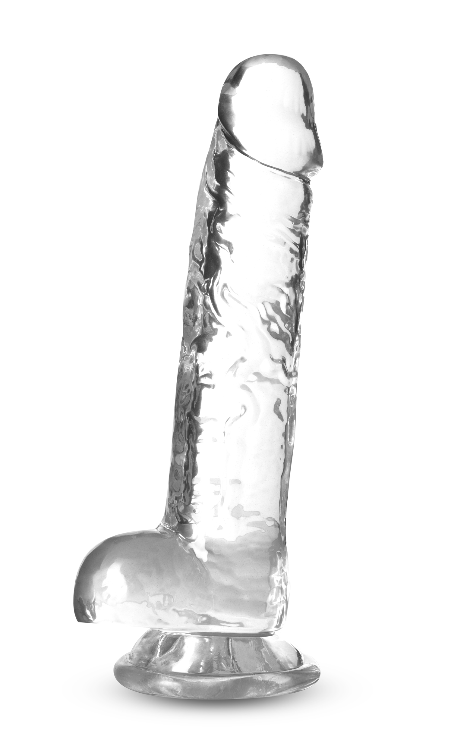 Naturally Yours 7 inch clear crystalline dildo with suction cup base and realistic design
