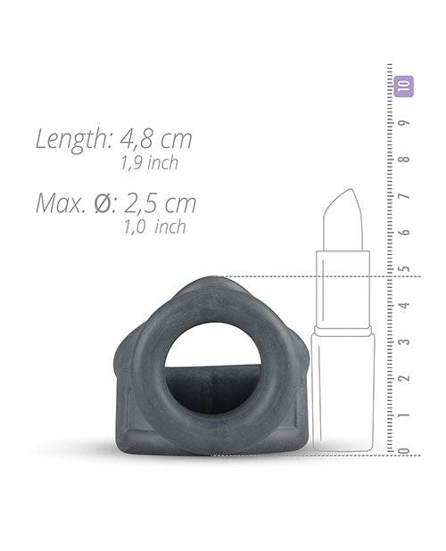 Black Boners Stretchy Cocksling made of stretchy liquid silicone with 4.8 cm length and 2.5 cm maximum diameter.