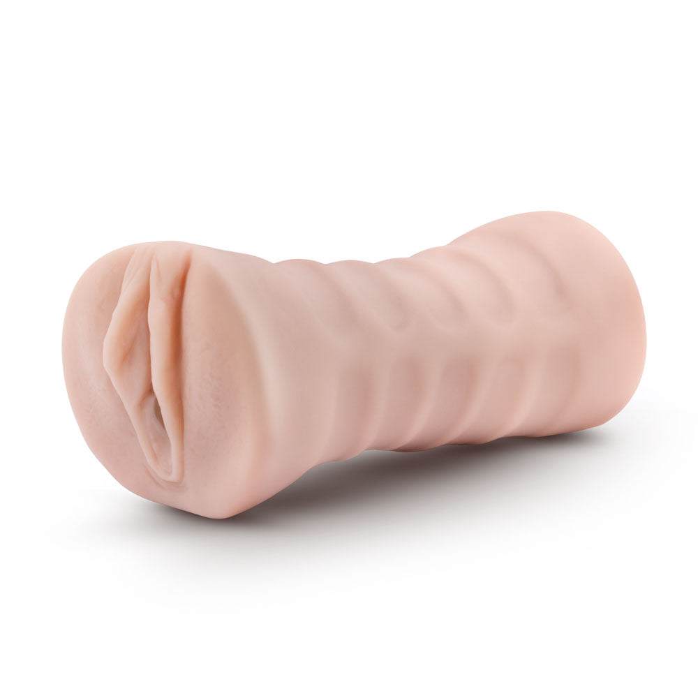 M for Men - Rain - Vanilla lifelike soft textured male pleasure sleeve with vibrating feature in flesh tone