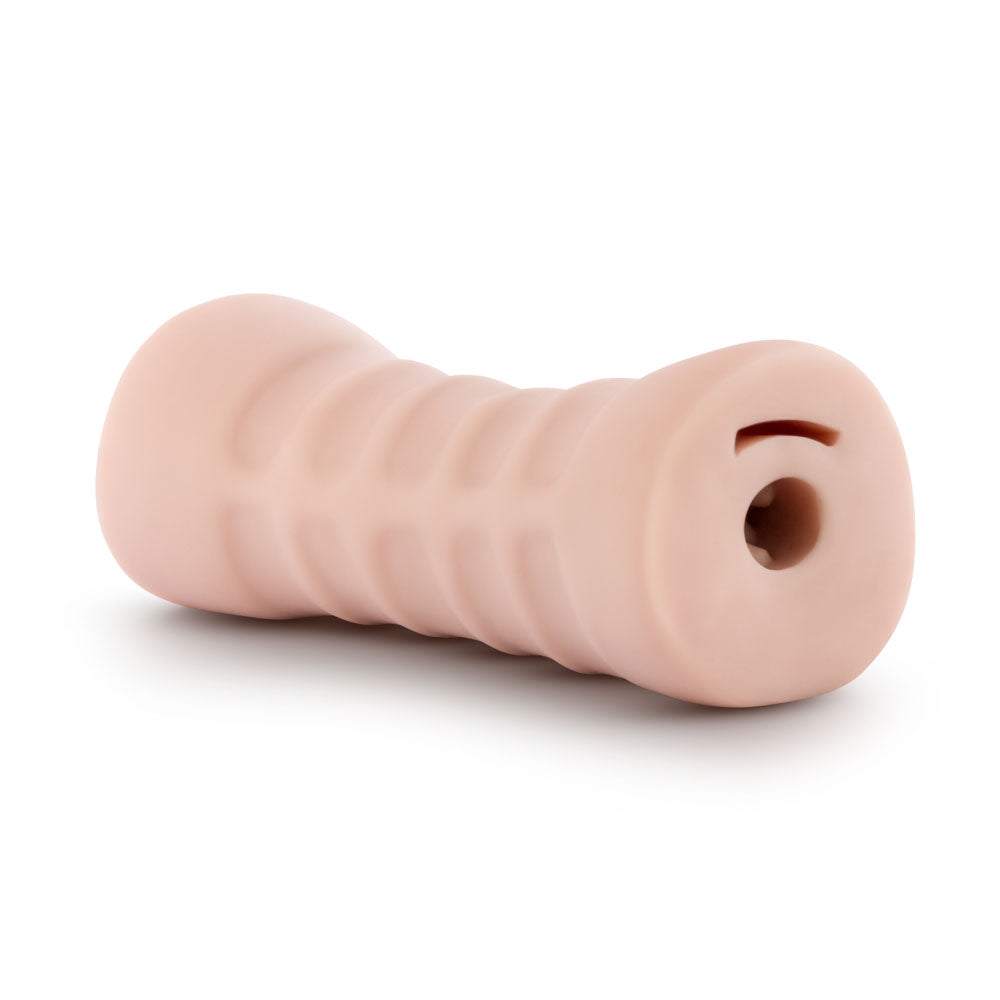 M for Men - Rain - Vanilla lifelike soft pleasure sleeve with ribbed canal and vibrating bullet slot