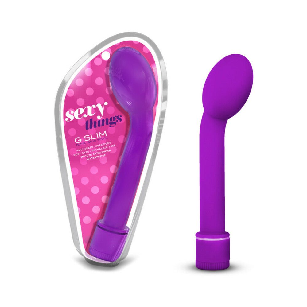 Purple Sexy Things G Slim Petite G-Spot Vibrator with ergonomic curved tip and rechargeable design