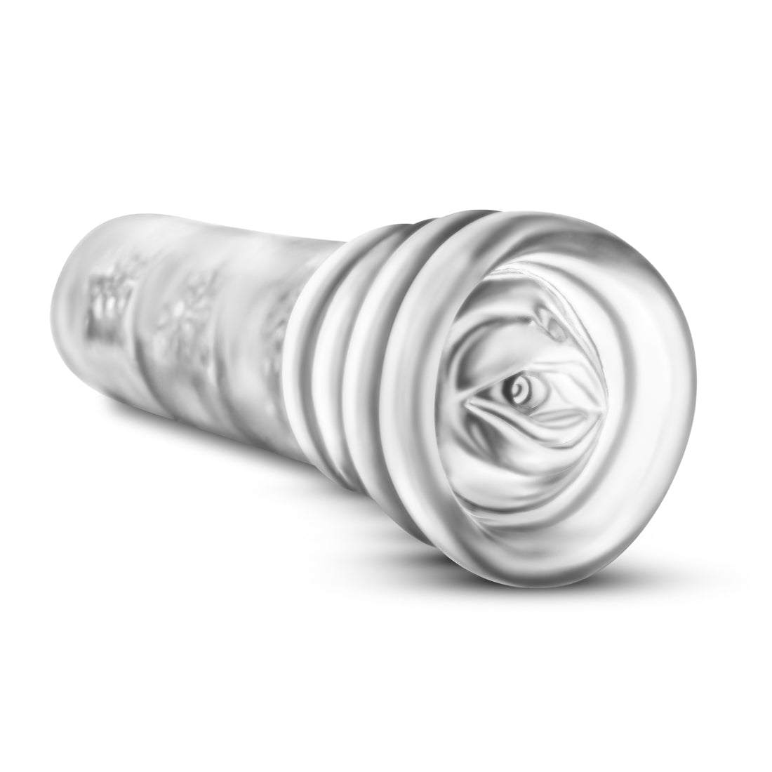 Transparent All in - Clear pleasure device with three suction chambers made from soft, body-safe X5 material.