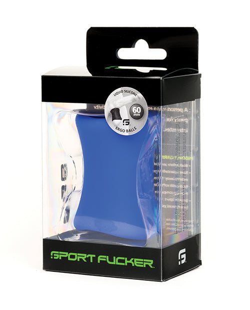 Sport Fucker Ergo Balls ergonomic pleasure and training balls in black and blue silicone packaging