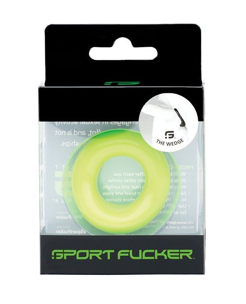 Sport Fucker Wedge in vibrant green cockring with slim, flexible design for comfort and support