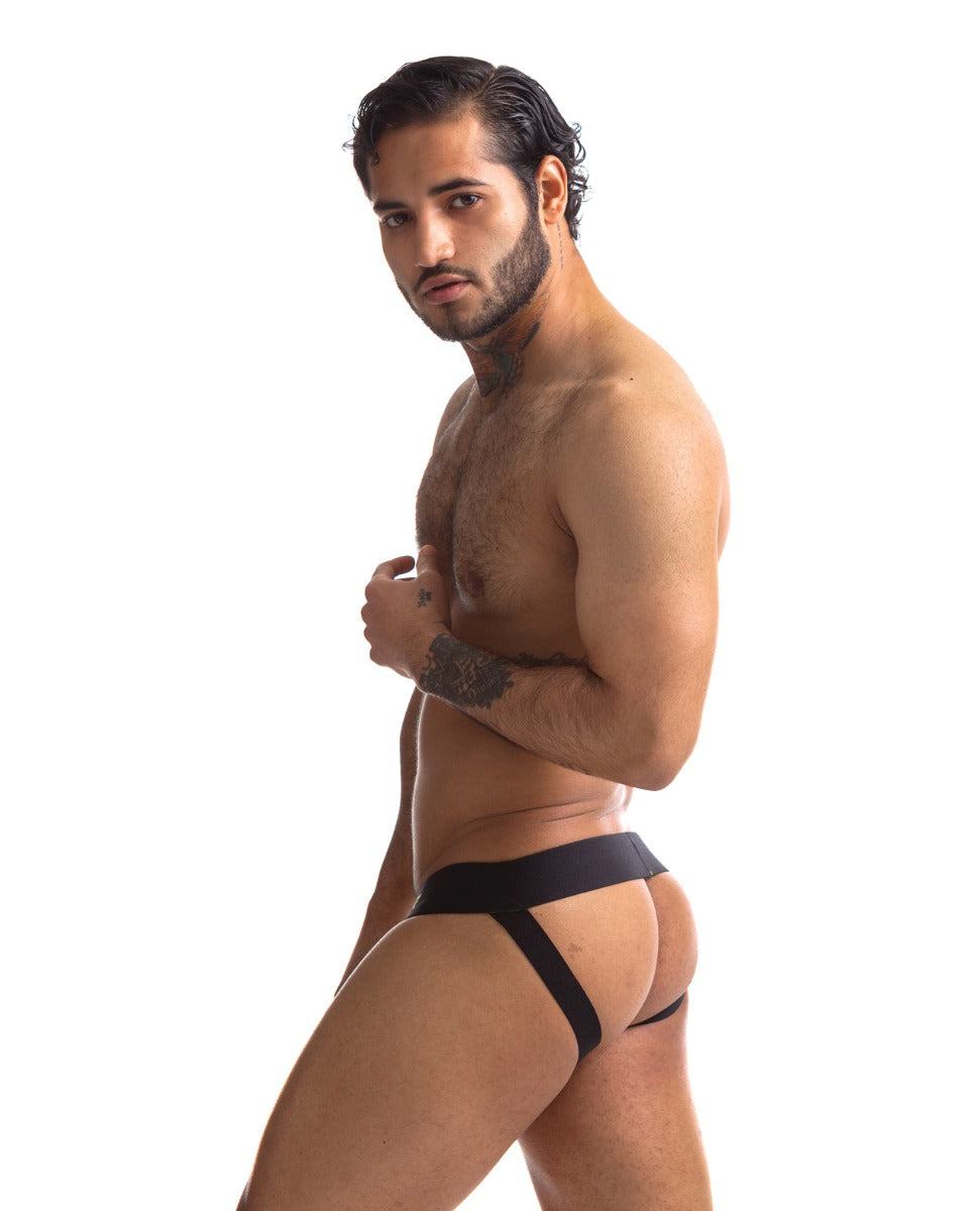 Athletic mesh jockstrap for men with bold waistband branding Sport Fucker Jersey style