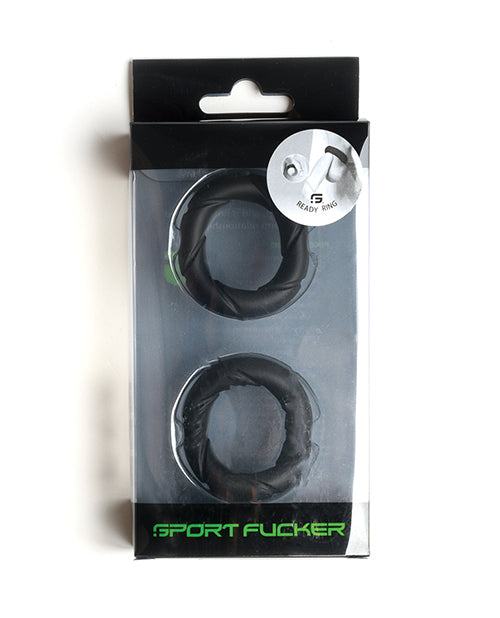 Sport Fucker Ready Rings durable black silicone rings for sport training and play set of two in packaging