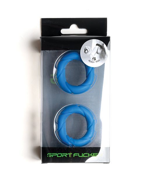 Sport Fucker Ready Rings set of two durable blue silicone rings for sport training and play