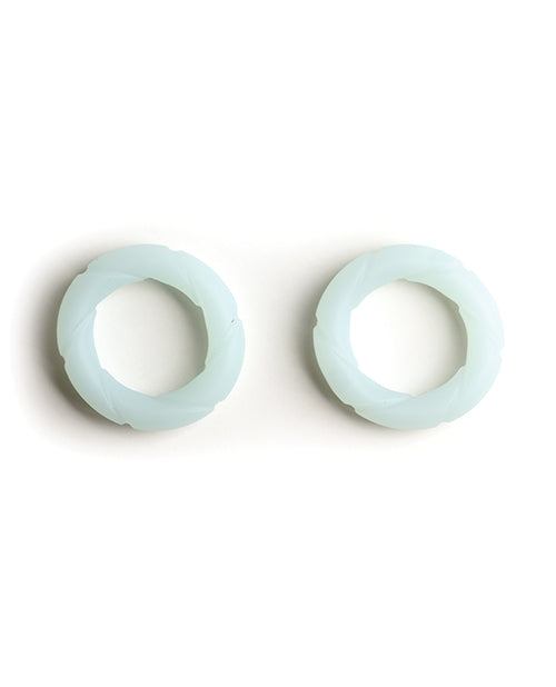 Two light blue Sport Fucker Ready Rings made of durable liquid silicone for sport training and play