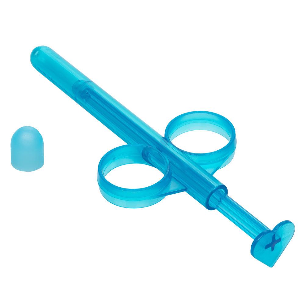 Blue Lube Tube with finger loops and plunger for precise lubrication application