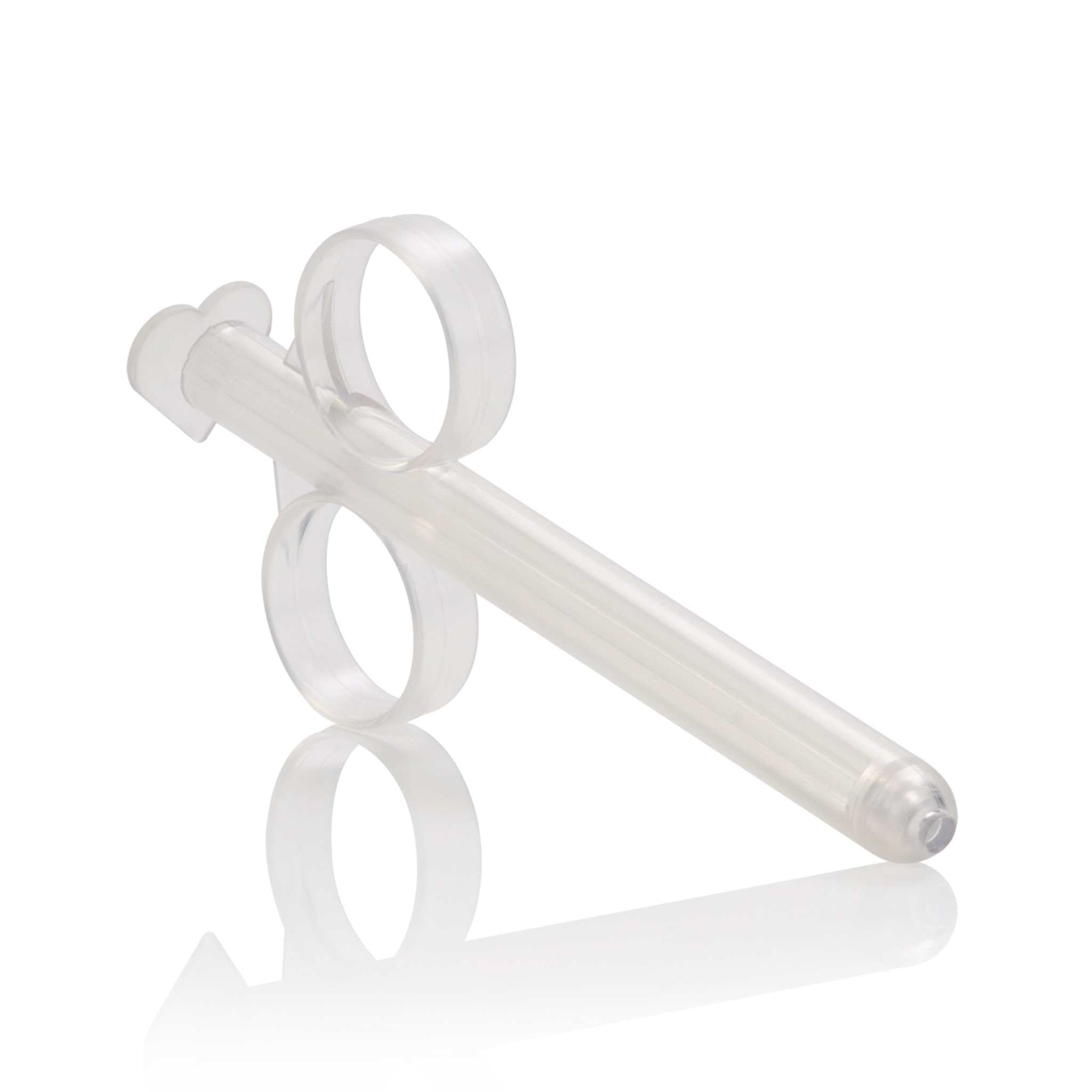 clear reusable lube tube applicator with finger rings for precise lubricant application