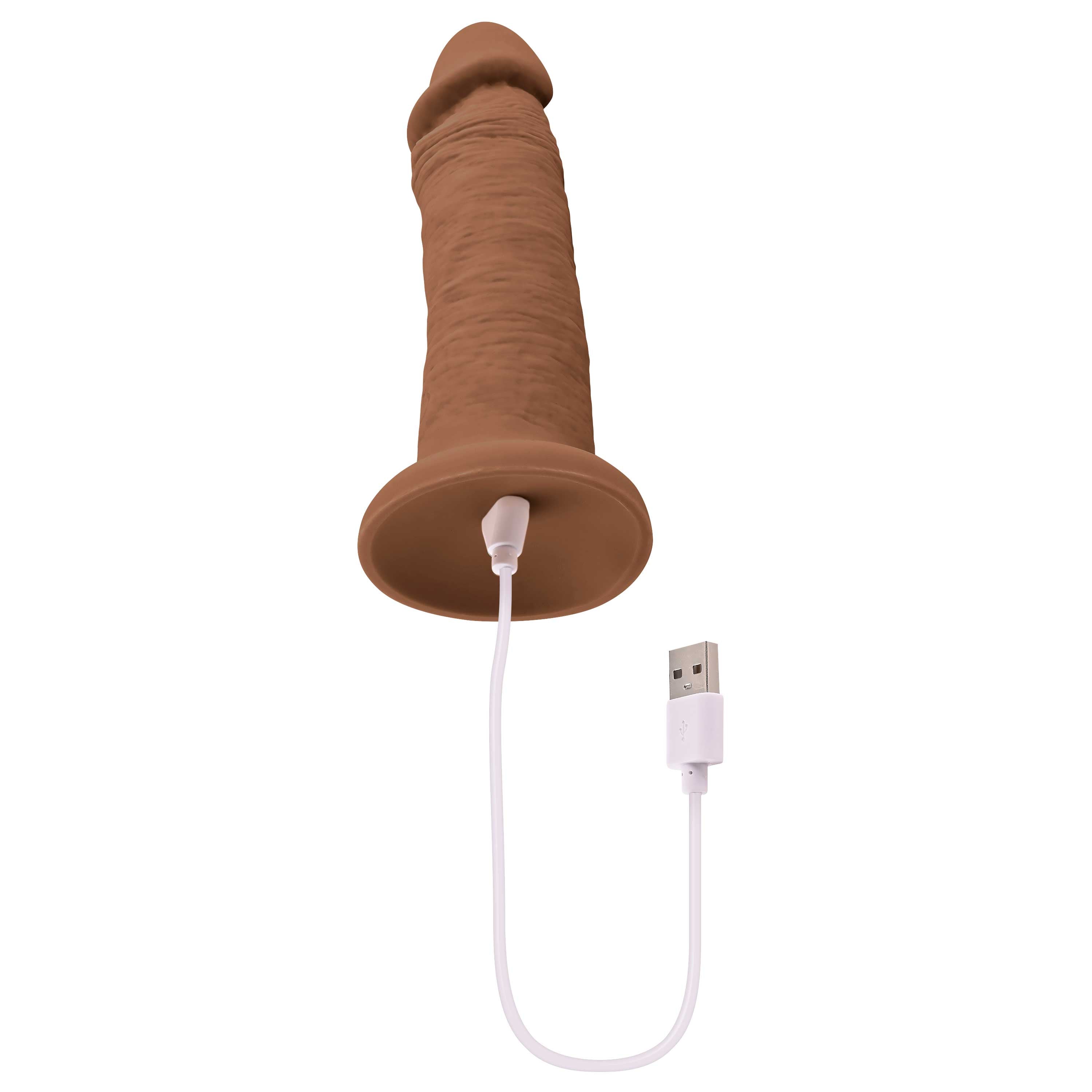 6 Inch Girthy Vibrating Dong - Dark by Anal Toys & Stimulators
