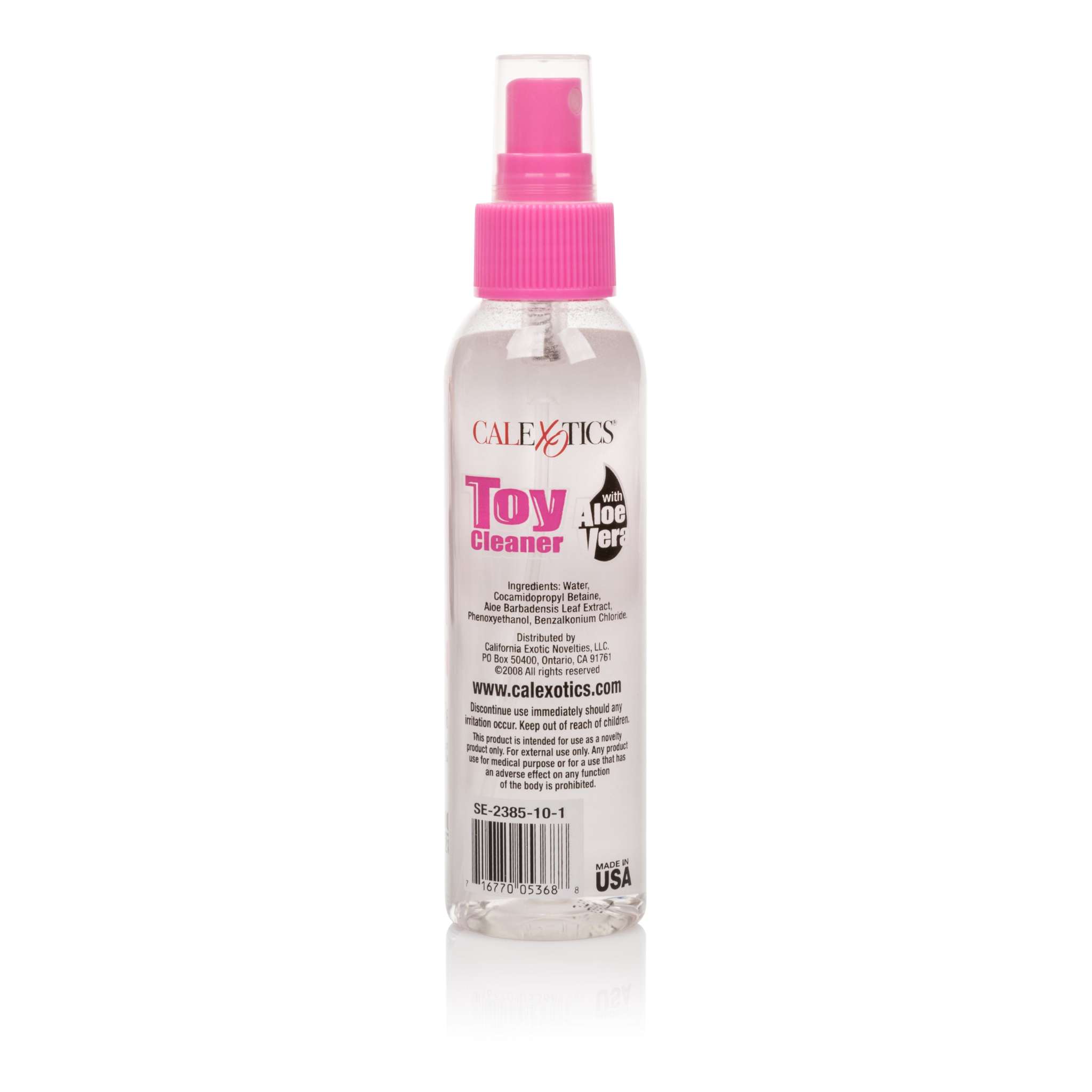 CalExotics Universal Toy Cleaner with Aloe Vera in 4.3 fl oz spray bottle for hygienic and gentle toy cleaning