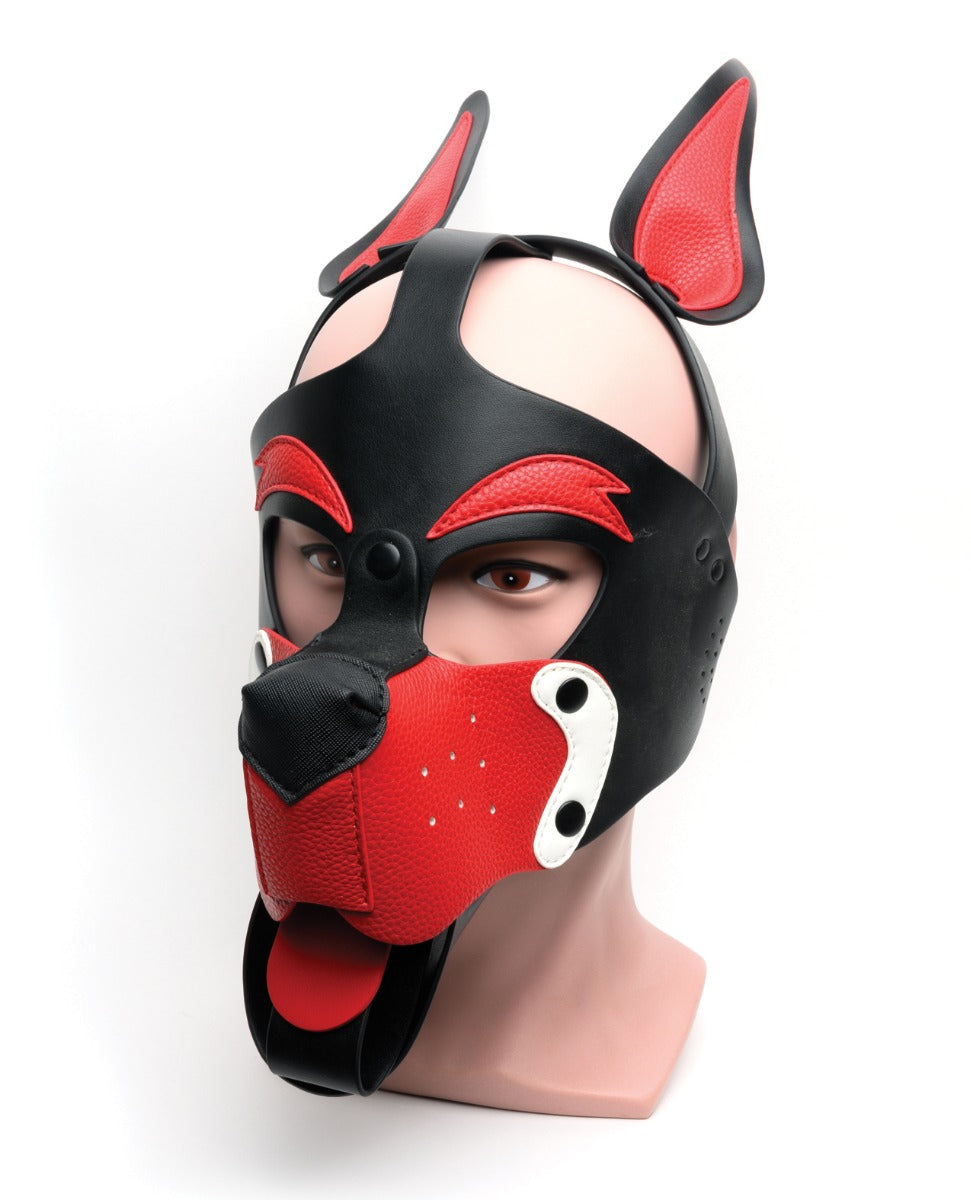 665 Playful Pup Hood - O/S Black/Red/White by Bondage & Fetish Toys