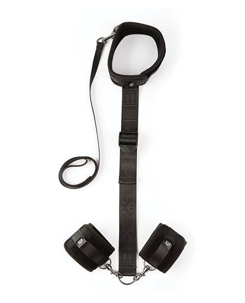 Sei Mio Neck Firmly in Check black adjustable neck and wrist restraint kit for intimate bondage play